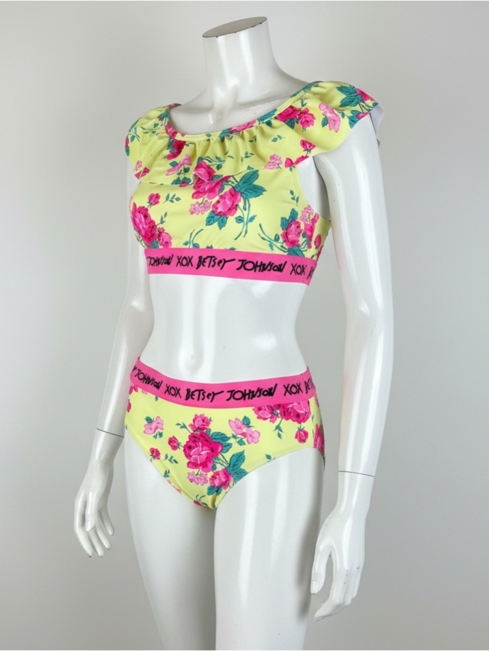 Betsey Johnson Yellow Floral Two-Piece Swim For youth girl